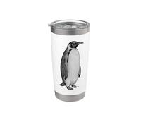 Vintage Engraving Penguin Wildlife Drawing Gobelet isotherme en acier inoxydable double paroi