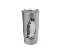 Vintage Engraving Penguin Wildlife Drawing Gobelet isotherme en acier inoxydable double paroi