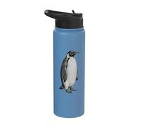 Vintage Engraving Penguin Wildlife Drawing Stainless Steel Insulated Water Bottle