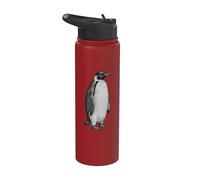 Vintage Engraving Penguin Wildlife Drawing Stainless Steel Insulated Water Bottle