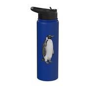 Vintage Engraving Penguin Wildlife Drawing Stainless Steel Insulated Water Bottle