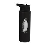 Vintage Engraving Penguin Wildlife Drawing Stainless Steel Insulated Water Bottle