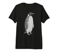 Vintage Engraving Penguin Wildlife Drawing T-Shirt Haut de Gamme