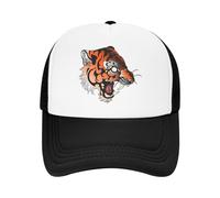 Vintage et classique tigre old school néo traditionnel Mesh Foam Trucker Hat Trendy Unisexe Cooling Mesh-back Casquette de baseball ajustable pour les vêtements décontractés durable et confortable