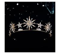 Vintage européen 6 points Star Wedding Crown Tiaras Gold Hicestone Hair Bijoux Princesse Femmes Bandeau Bridal Hair Accessories Tiara