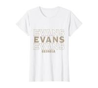 Vintage Evans, Géorgie T-Shirt Graphique avec Valeur, Femme, Blanc, M