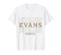 Vintage Evans, Géorgie T-Shirt Graphique avec Valeur, Homme, Blanc, M