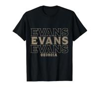 Vintage Evans, Géorgie T-Shirt Graphique avec Valeur, Homme, Noir, M
