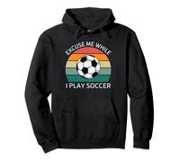 Vintage Excusez-Moi Pendant Que Je Joue au Football Retro Soccer Lover Sweat à Capuche