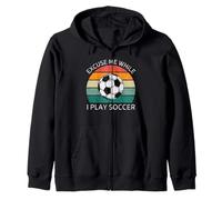 Vintage Excusez-Moi Pendant Que Je Joue au Football Retro Soccer Lover Sweat à Capuche