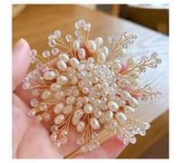 Vintage Exquisite Brooch Female Temperament Suit Jacket Pearl Accessories Brooch Jewelry Corsage Winter Wedding Elegant Dress (D)