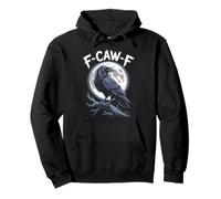 Vintage F-CAW-F Oiseau Corbeau Lune Gothique Corbeau pour Femme Homme Sweat à Capuche
