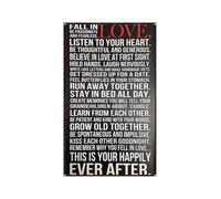 Vintage Fall Metal Sign Passionate and Fearless Love Quote Rustic Distressed Wall-Art Motivational Decor for Kitchen Bar Farmhouse 8 X 12 in