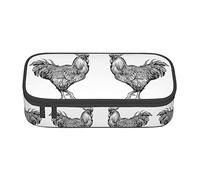 Vintage Farm Animal Poultry Cock Étui à crayons spécial pour filles garçons, étui à crayons grande capacité grande pochette à crayons, sacs à crayons pour étudiants papeterie avec fermeture éclair p