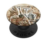 Vintage Farm Tools Collage Jardin Rustique Art éphémère PopSockets PopGrip Adhésif