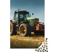 Vintage Farm Tractor Art Print Puzzles 1000 Pièces Cadeau Unique Jeu Éducatif Défi Jouet À De Qualité Supérieure Peinture Art pour Adultes Et Enfants À Partir De 12 Ans 38x26cm/1000pcs