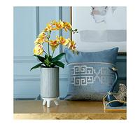 Vintage Faux Phalaenopsis Orchidées Centres de Table de Table Petales Real Touch Petales Artificiel Butterfly Orchidées avec Vase rétro pour la fête de Mariage/Chambre/Bureau pour la Table de