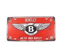 Vintage Feel Rustic Home,Bathroom and Bar Wall Decor Car Vehicle License Plateouvenir Metal Plaque (Walter Owen Bentley) Vintage TIN Sign Size: Approx. 20 * 30cm/ 7.8 * 11.8 inch(L * W)
