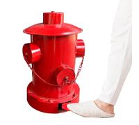 Vintage Fire Hydrant Step Trash Can - Industrial Metal Bin Soft Lid | 11.02"x15.7" Heavy-Duty Wrought Iron (28x40cm), Retro Fire Hydrant Design, Hands-Free Foot Pedal with Lid