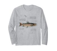 Vintage Fish Aesthetic Atlantic Salmon for Fishing Grandpa Manche Longue