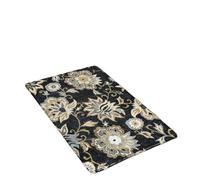 Vintage Floral Entrance Mat Ethnic Style Bedroom Living Room Foyer Decoration Anti Slip Rug Dirt Resistant Household Carpet(Color01,40X60CM)