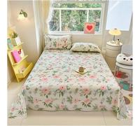 Vintage Floral Flat Top - Drap Premium en Coton Art, Drap Chic Romantique avec Motif Fleurs Sauvages et Panda pour Femmes et Filles, Literie Décorative sur Thème de Jardin (5,160 * 230cm)