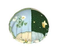 Vintage Floral Patch Double Couche Imperméable Bonnet de Douche pour Homme et Femme - Protection des Cheveux pour Bain Masque Visage Spa