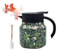 Vintage Floral Pattern Tea with Built-In Infuser - 35oz Stainless Steel Insulated Teapot for Loose Tea, Keeps Hot Drinks Warm for Hours, Perfect for Home or Travel Use (#1,35 OZ)