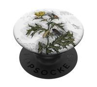 Vintage Flower Design Botanical Sketch Cottagecore Aesthetic PopSockets PopGrip Adhésif