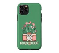 Vintage Focus on The Good Wildflower Camera Happy Thoughts Coque pour iPhone 11 Pro