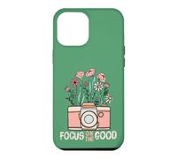 Vintage Focus on The Good Wildflower Camera Happy Thoughts Coque pour iPhone 12 Pro Max