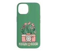 Vintage Focus on The Good Wildflower Camera Happy Thoughts Coque pour iPhone 14