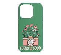 Vintage Focus on The Good Wildflower Camera Happy Thoughts Coque pour iPhone 14 Pro