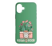 Vintage Focus on The Good Wildflower Camera Happy Thoughts Coque pour iPhone 16 Plus