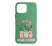 Vintage Focus on The Good Wildflower Camera Happy Thoughts Coque pour iPhone 16 Pro Max