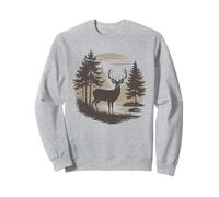 Vintage Forest Deer Graphic Retro Outdoor Wildlife Nature Sweatshirt
