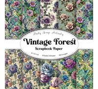 Vintage Forest Scrapbook Paper: Double Sided Craft Paper for Gift Wrapping, Great For Craft Projects, Scrapbooking Paper, DIY Junk Journaling and Card ... Rustic Floral Pattern) Paper Size 8.5" x 8.5"