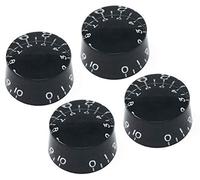Vintage Forge RS24US-BLK4 Lot de 4 boutons de vitesse noirs compatibles avec guitare électrique Gibson Les Paul SG 24 à cannelure fine USA (impérial)