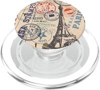 Vintage France Love Tour Eiffel Paris Graphique Francophile PopSockets PopGrip pour MagSafe
