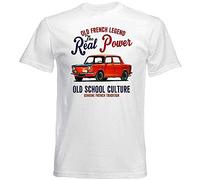 Vintage French Car Simca Racing White Graphic Tee Shirt Mens Round Neck Short Sleeve Cotton T Shirt Bottoming T Shirt Fashion Tops Casual Clothing XL