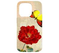 Vintage French Rose and Butterfly Coque pour iPhone 15 Pro