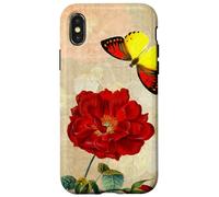 Vintage French Rose and Butterfly Coque pour iPhone X/XS