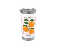 Vintage Fruit Orange Flower Botanical Cottagecore Fruit Gobelet isotherme en acier inoxydable double paroi