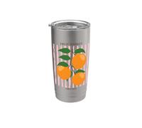 Vintage Fruit Orange Flower Botanical Cottagecore Fruit Gobelet isotherme en acier inoxydable double paroi