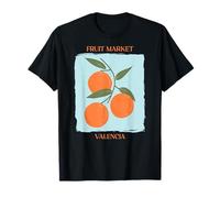 Vintage Fruit Orange Flower Botanical Cottagecore Fruit T-Shirt