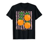 Vintage Fruit Orange Flower Botanical Cottagecore Fruit T-Shirt Graphique avec Valeur, Homme, Noir, XL