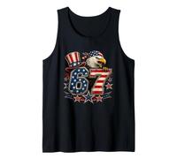 Vintage Funny 67 Six Seven Eagle 4th of July Meme USA Flag Débardeur