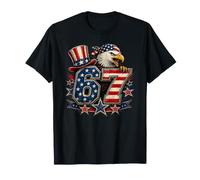 Vintage Funny 67 Six Seven Eagle 4th of July Meme USA Flag T-Shirt