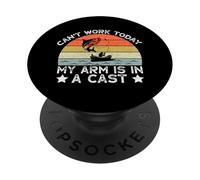 Vintage Funny Can't Work Today My Arm is in A Cast PopSockets PopGrip Adhésif
