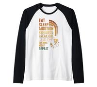 Vintage Funny Theater Musical Life Eat Sleep Audition Repeat Manche Raglan